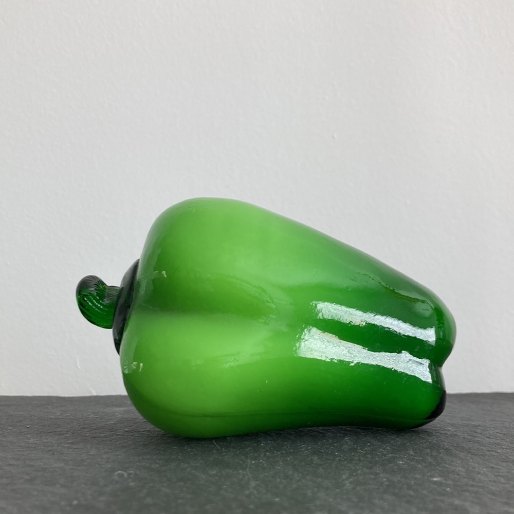 Vintage murano glass vegetable green Bell pepper